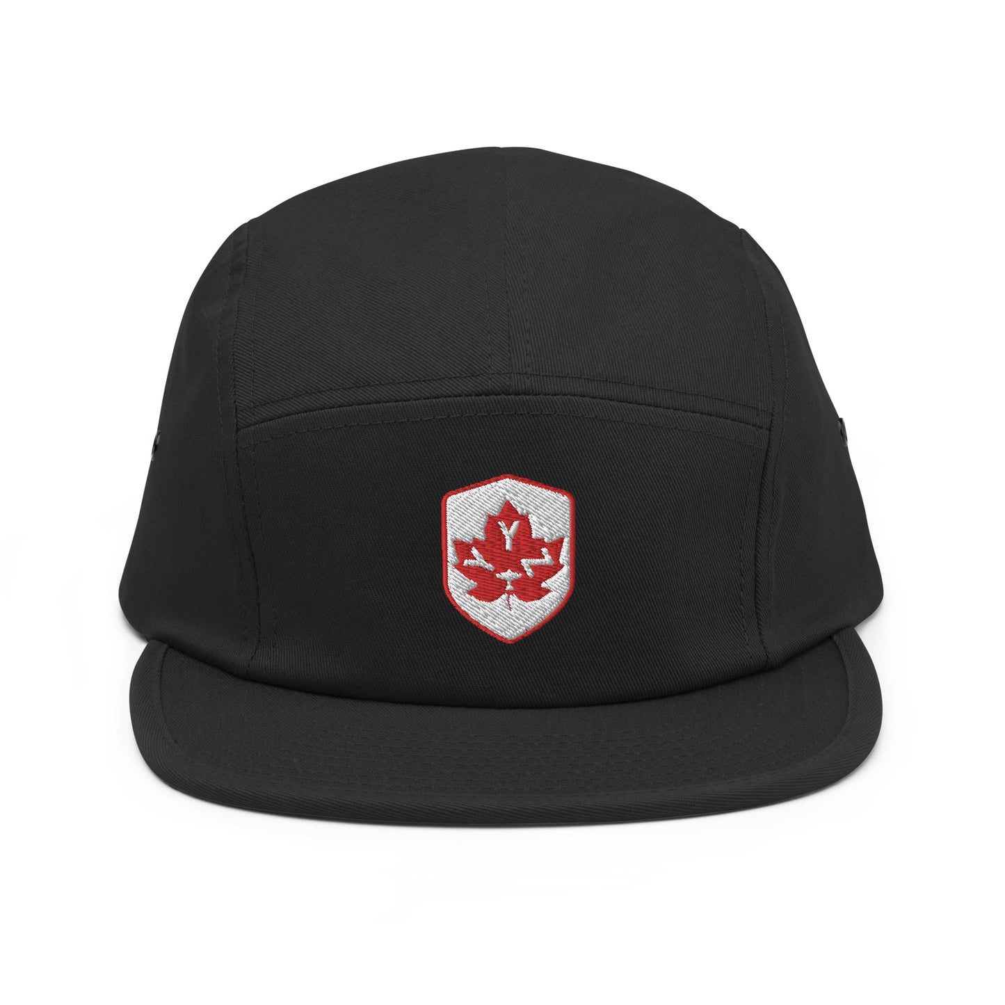 YYZ Toronto Camper Hat • Maple Leaf Shield Design - Red & White • YHM Designs - Image 06