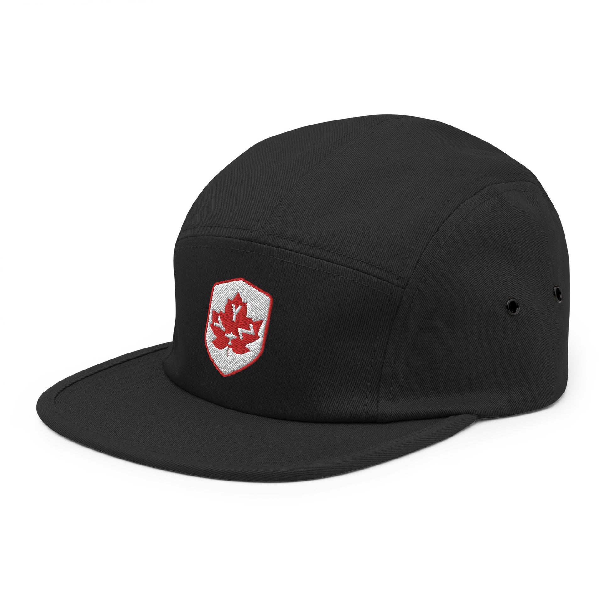 YYZ Toronto Camper Hat • Maple Leaf Shield Design - Red & White • YHM Designs - Image 07