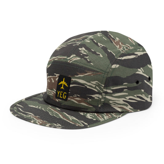 Green Camo Jetliner Camper Hat • YEG Edmonton Souvenir • YHM Designs - Image 01