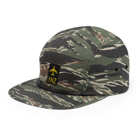 Green Camo Jetliner Camper Hat • YHZ Halifax Souvenir • YHM Designs - Image 01