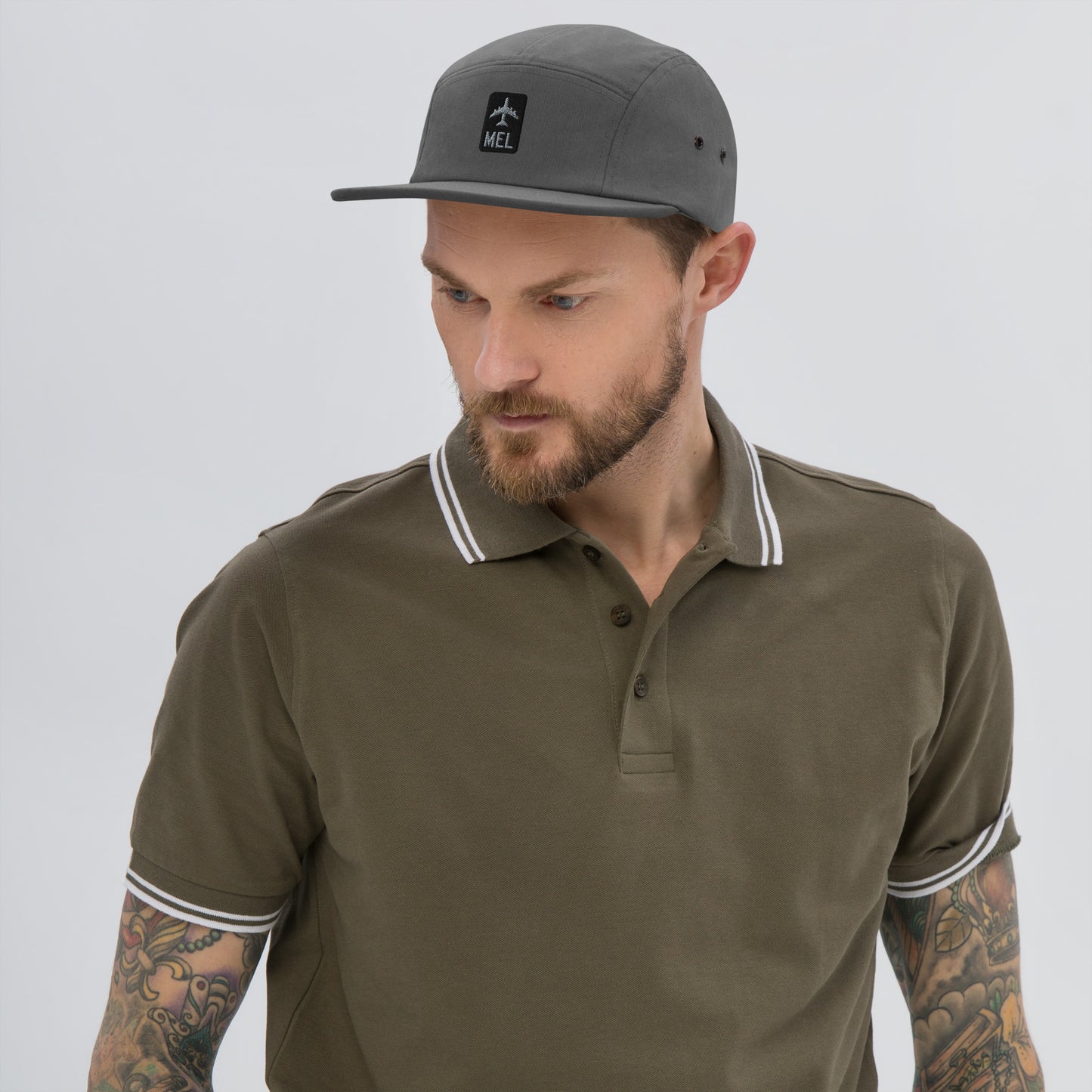 Grey "Low-Vis" Jetliner Camper Hat • MEL Melbourne • YHM Designs - Image 06