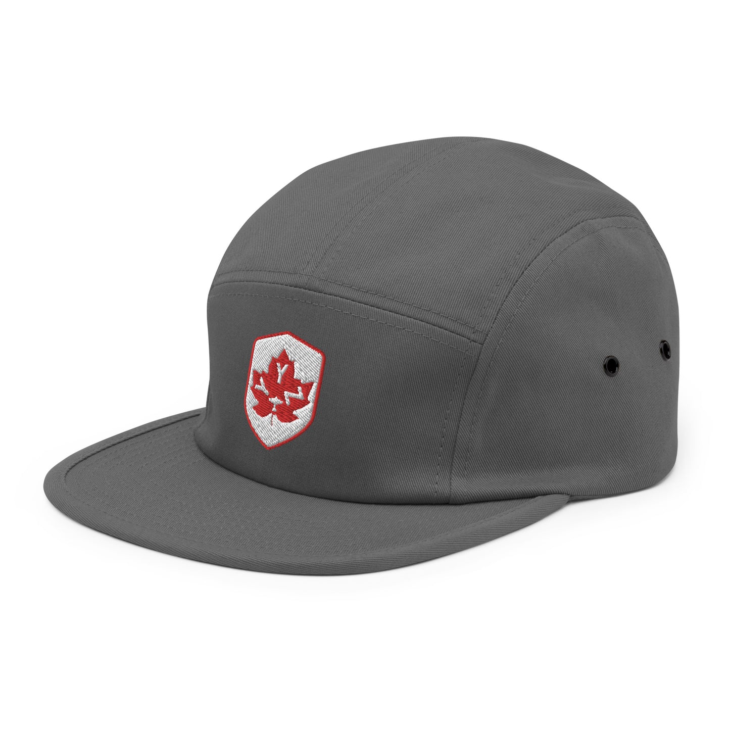 YYZ Toronto Camper Hat • Maple Leaf Shield Design - Red & White • YHM Designs - Image 15