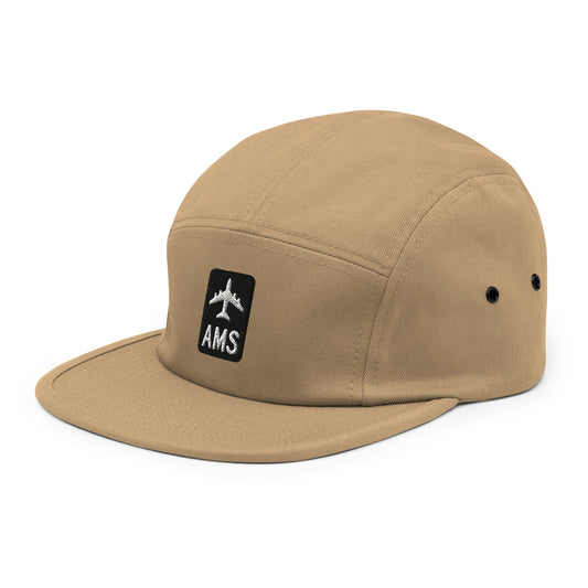 Khaki Jetliner Camper Hat • AMS Amsterdam Souvenir • YHM Designs - Image 01