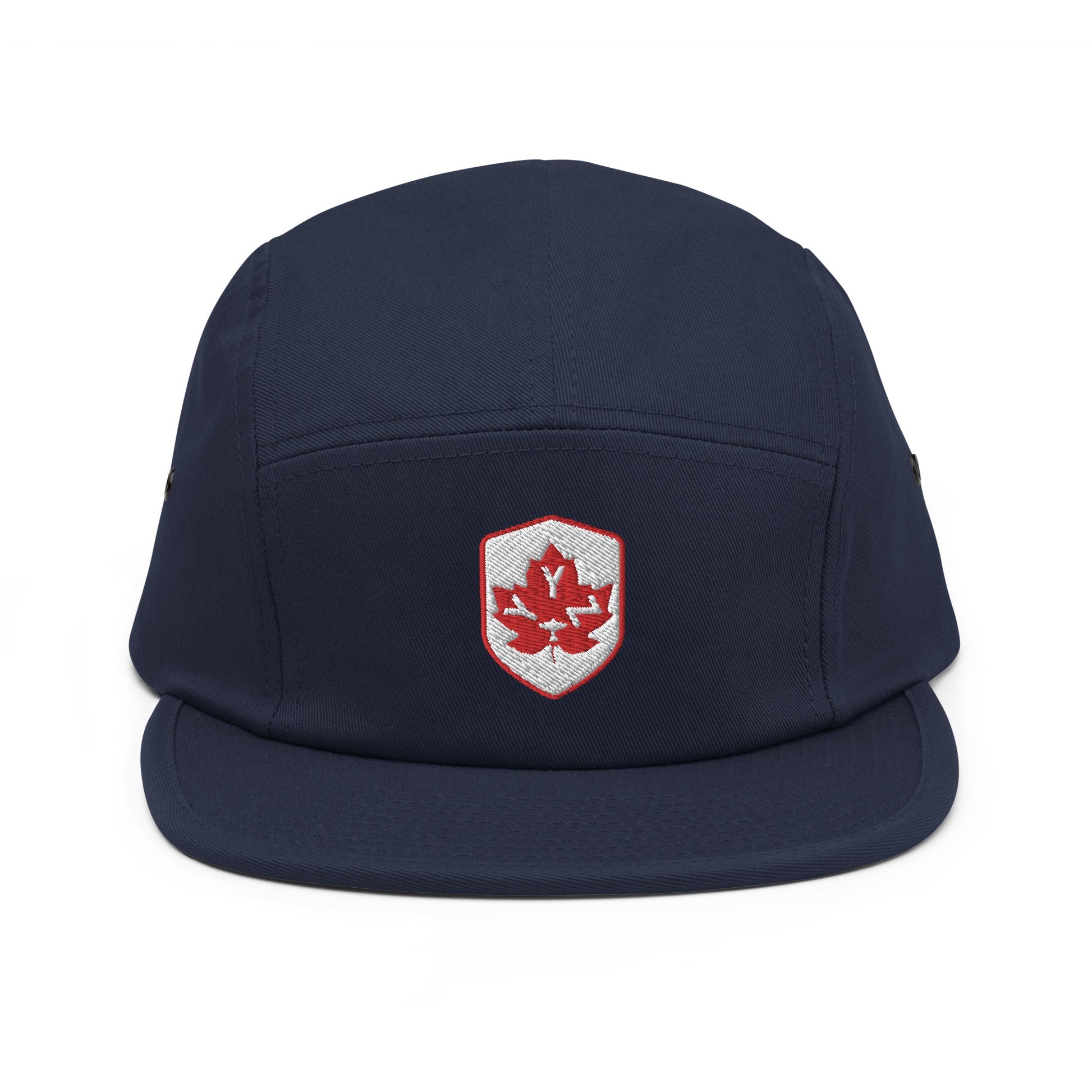 YYZ Toronto Camper Hat • Maple Leaf Shield Design - Red & White • YHM Designs - Image 08