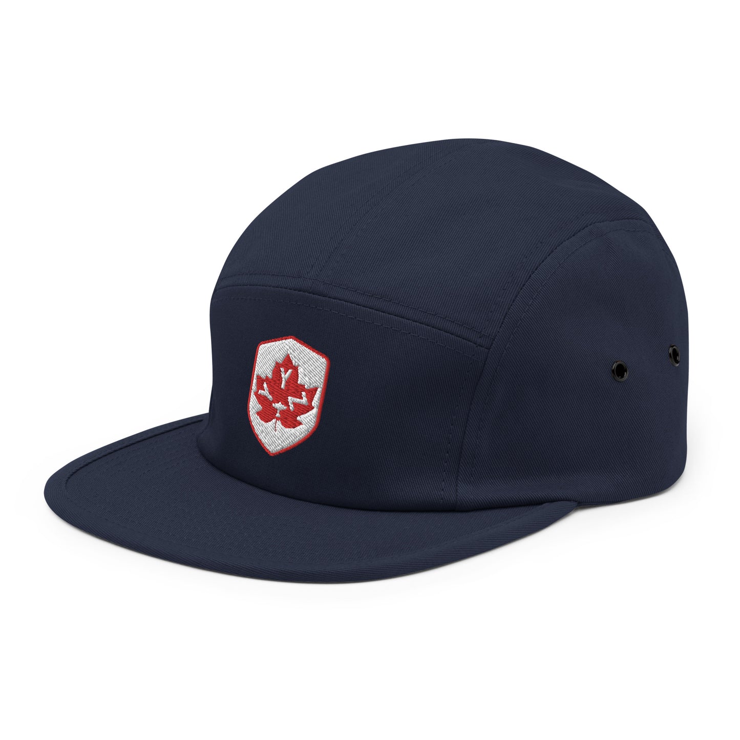 YYZ Toronto Camper Hat • Maple Leaf Shield Design - Red & White • YHM Designs - Image 09