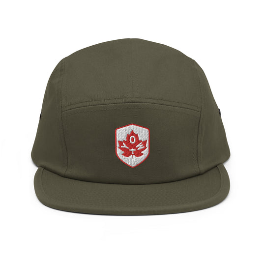 YOW Ottawa Camper Hat • Maple Leaf Shield Design - Red & White • YHM Designs - Image 02
