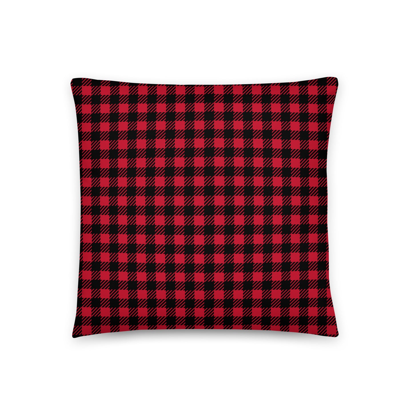 TLV Tel Aviv Throw Pillow • Air Force Lettering & Red Buffalo Plaid • YHM Designs - Image 04