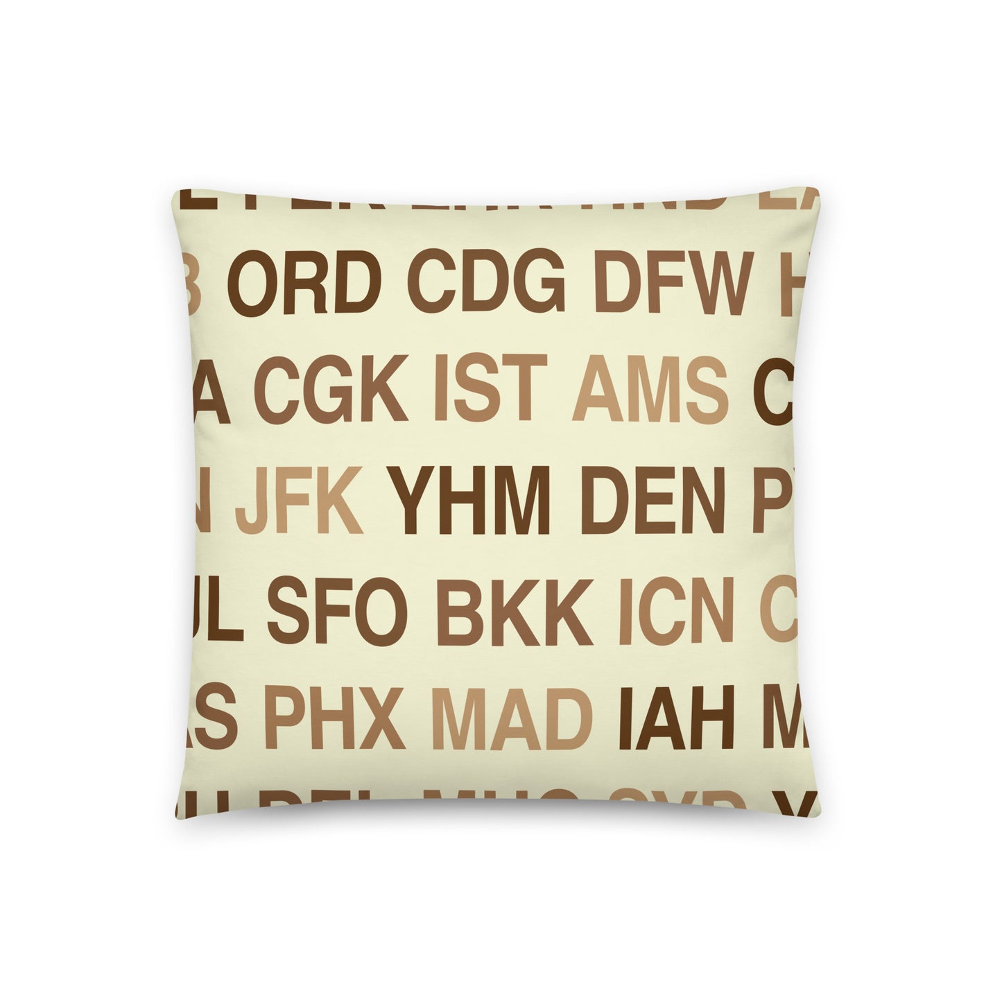CSG Columbus Throw Pillow • Jet Age Baggage Tag Design • YHM Designs - Image 02
