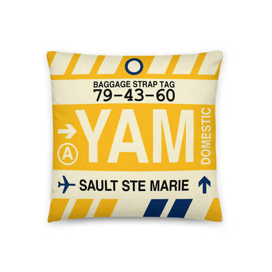 Travel Gift Throw PIllow • YAM Sault-Ste-Marie • YHM Designs - Image 01