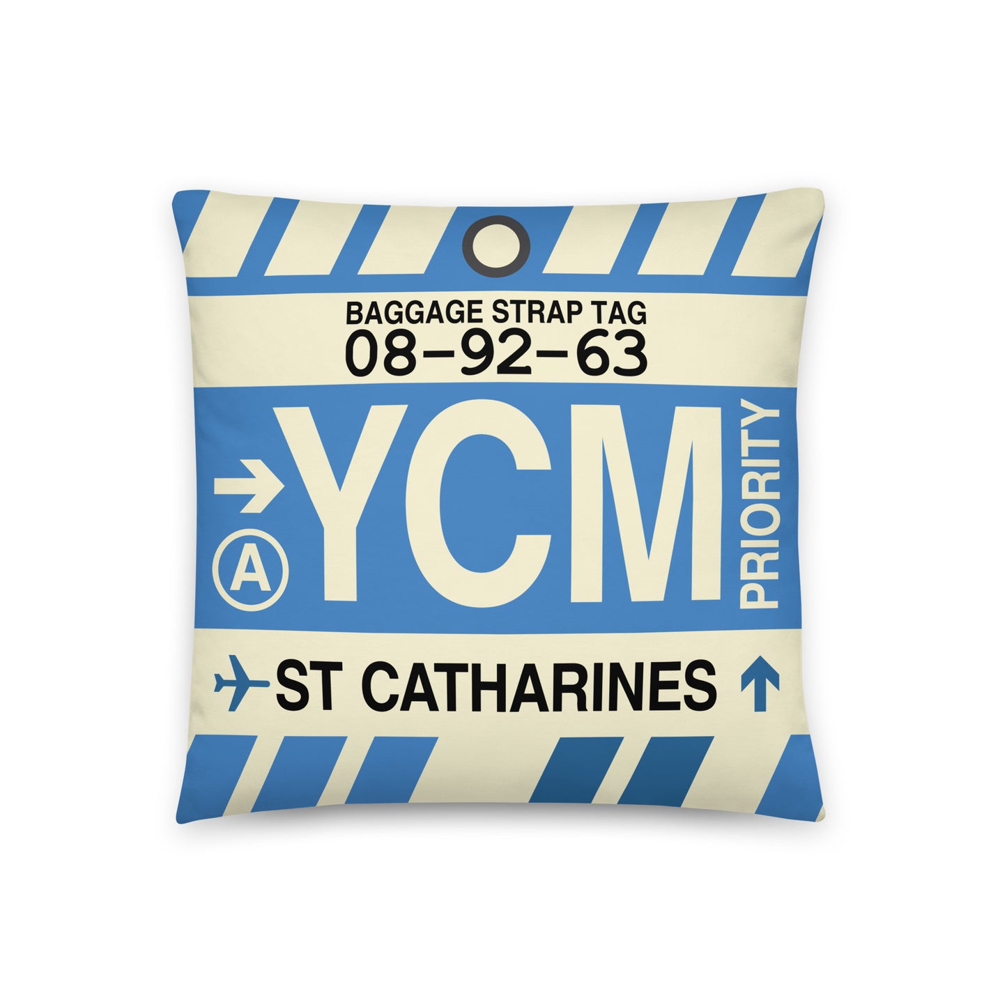 Travel-Themed Throw Pillow • YCM St. Catharines • YHM Designs - Image 01