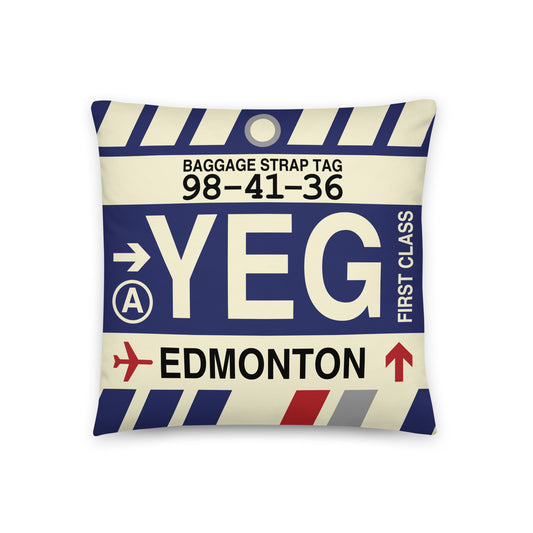Travel Gift Throw PIllow • YEG Edmonton • YHM Designs - Image 01