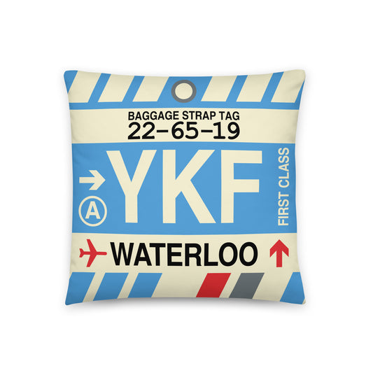 Travel Gift Throw PIllow • YKF Waterloo • YHM Designs - Image 01