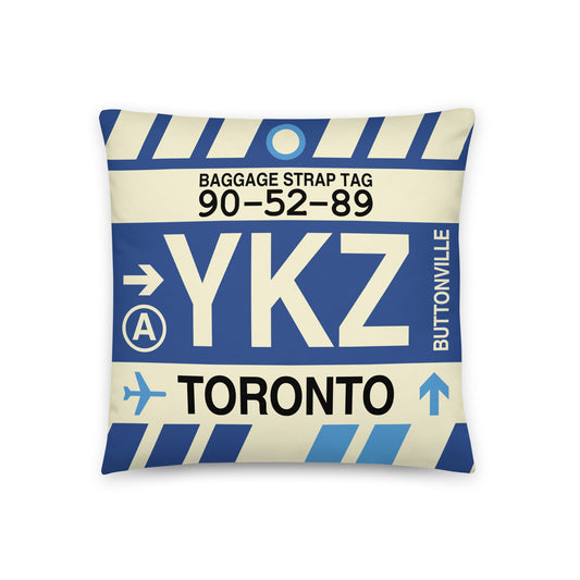Travel Gift Throw PIllow • YKZ Toronto • YHM Designs - Image 01