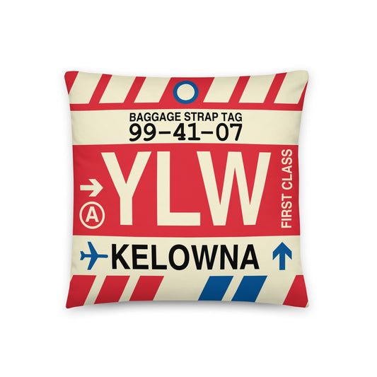Travel Gift Throw PIllow • YLW Kelowna • YHM Designs - Image 01