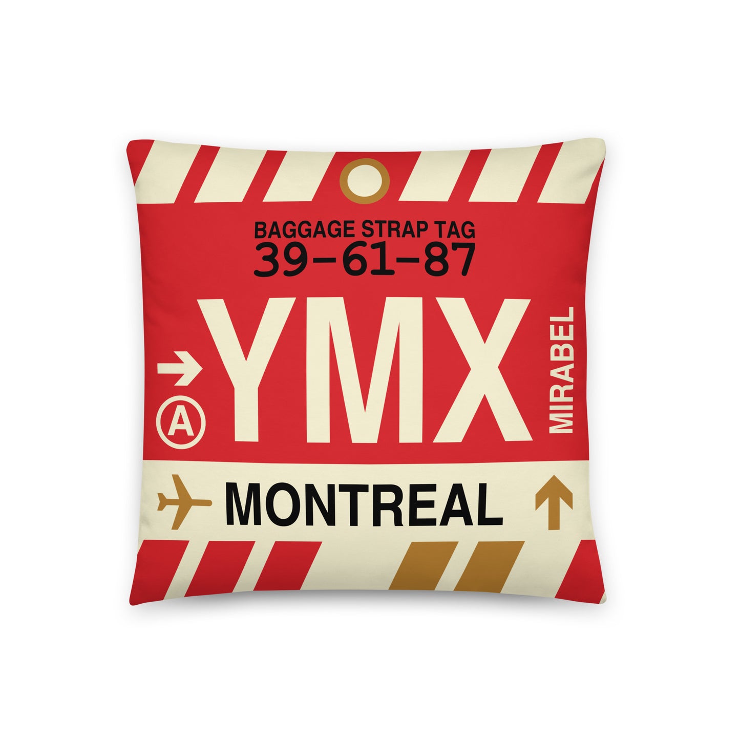Travel Gift Throw Pillow • YMX Montreal Souvenir • YHM Designs - Image 01