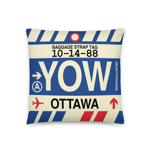 Travel Gift Throw PIllow • YOW Ottawa • YHM Designs - Image 01