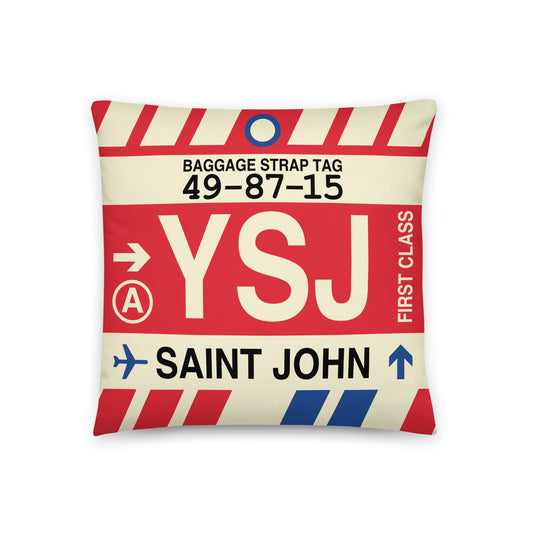 Travel Gift Throw PIllow • YSJ Saint John • YHM Designs - Image 01
