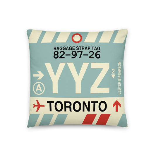 Travel Gift Throw PIllow • YYZ Toronto • YHM Designs - Image 01