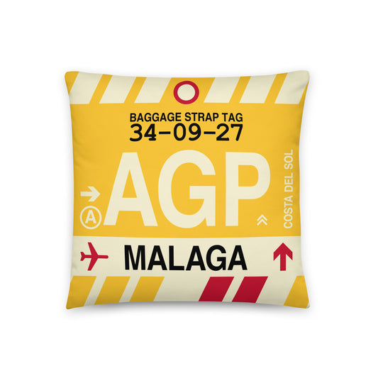 Travel Gift Throw PIllow • AGP Malaga • YHM Designs - Image 01