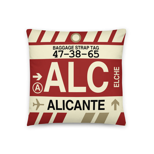 Travel Gift Throw PIllow • ALC Alicante • YHM Designs - Image 01