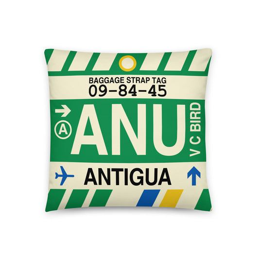 Travel Gift Throw PIllow • ANU Antigua • YHM Designs - Image 01