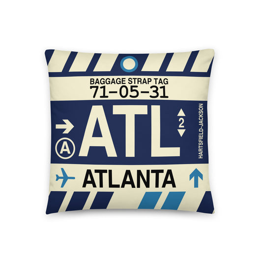 Travel Gift Throw PIllow • ATL Atlanta • YHM Designs - Image 01
