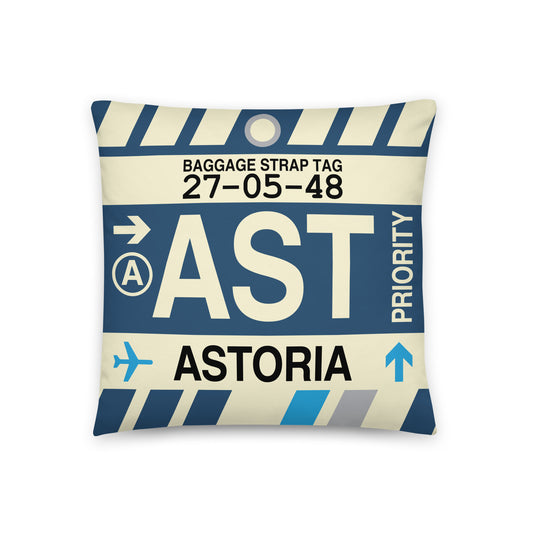 Travel Gift Throw PIllow • AST Astoria • YHM Designs - Image 01