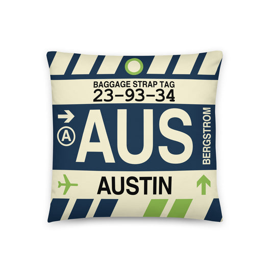 Travel Gift Throw PIllow • AUS Austin • YHM Designs - Image 01