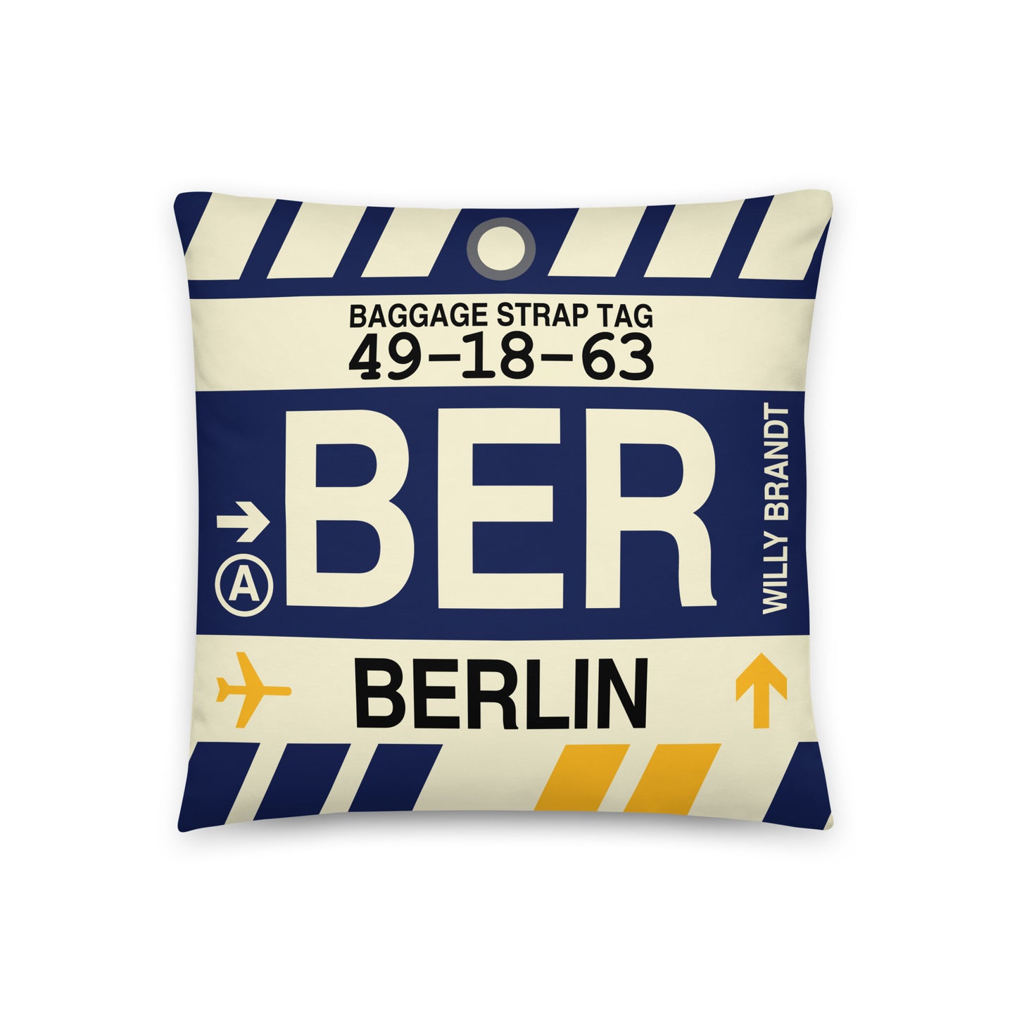 Travel Gift Throw Pillow • BER Berlin • YHM Designs - Image 01