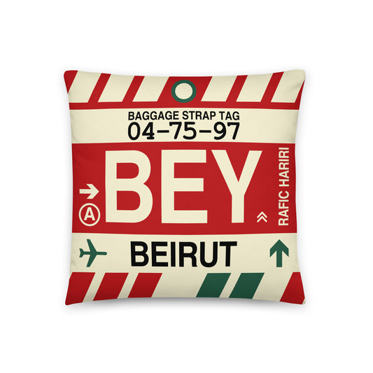 Travel Gift Throw PIllow • BEY Beirut • YHM Designs - Image 01