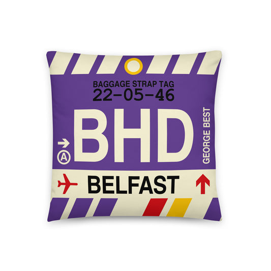 Travel Gift Throw PIllow • BHD Belfast • YHM Designs - Image 01