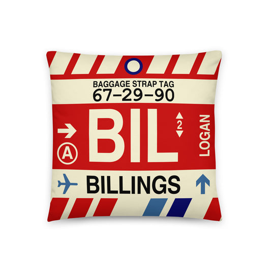 Travel Gift Throw PIllow • BIL Billings • YHM Designs - Image 01