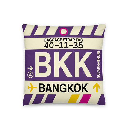 Travel Gift Throw PIllow • BKK Bangkok • YHM Designs - Image 01