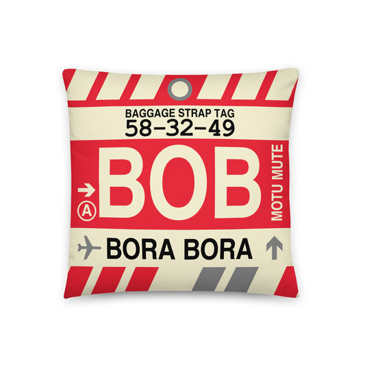 Travel Gift Throw PIllow • BOB Bora Bora • YHM Designs - Image 01