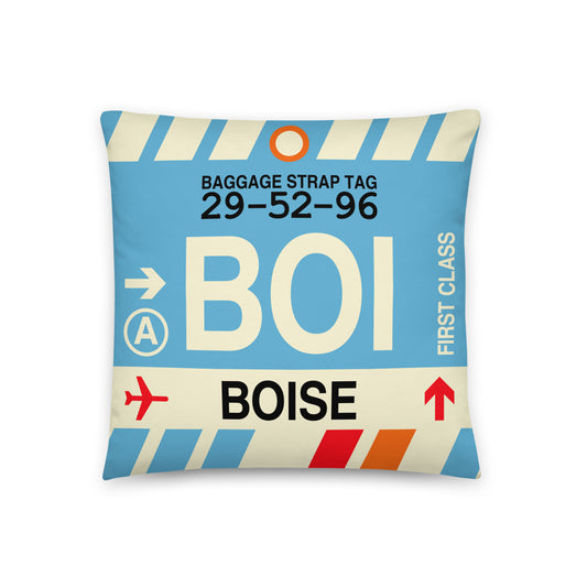 Travel Gift Throw PIllow • BOI Boise • YHM Designs - Image 01