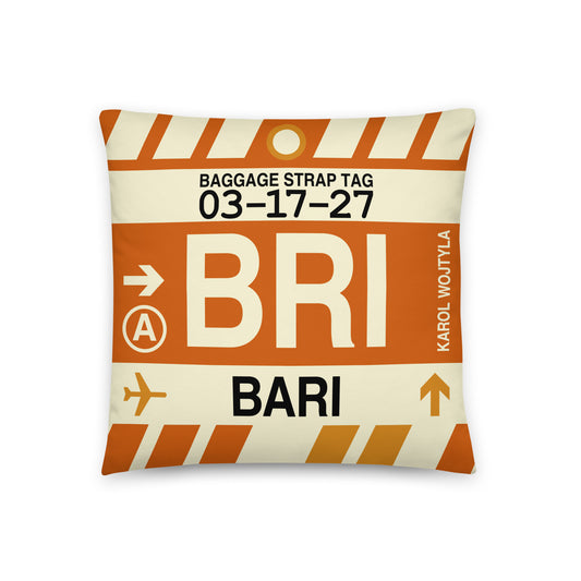 Travel Gift Throw PIllow • BRI Bari • YHM Designs - Image 01