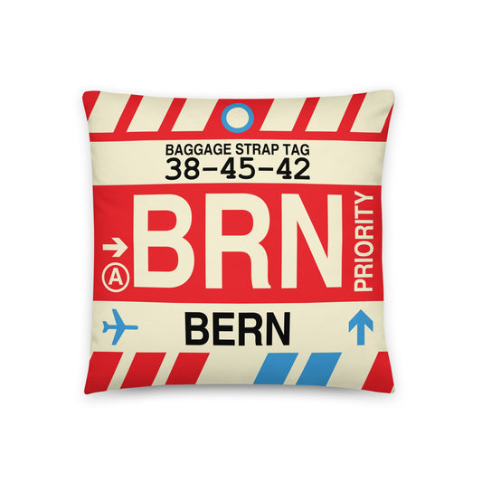 Travel Gift Throw PIllow • BRN Bern • YHM Designs - Image 01