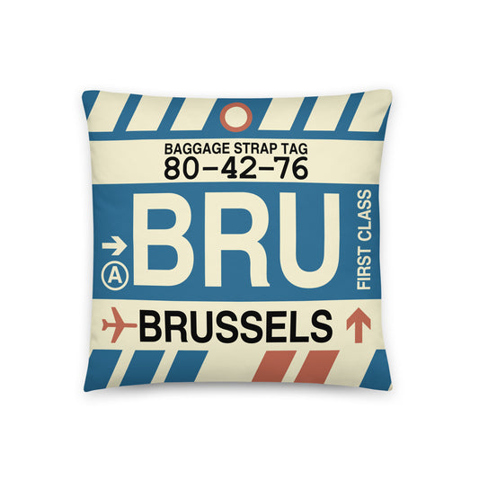 Travel Gift Throw PIllow • BRU Brussels • YHM Designs - Image 01