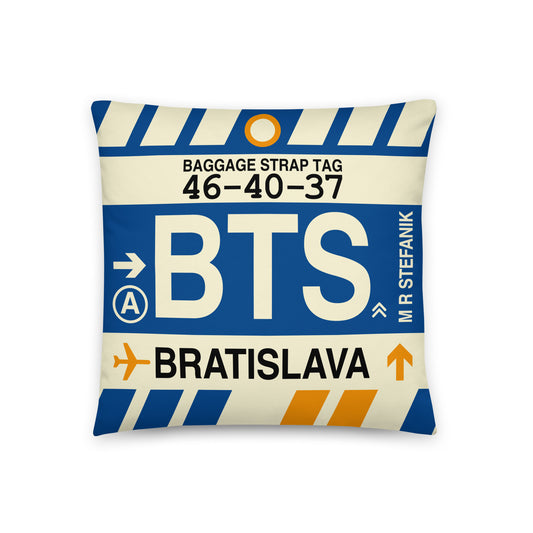 Travel Gift Throw PIllow • BTS Bratislava • YHM Designs - Image 01