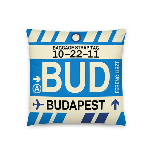 Travel Gift Throw PIllow • BUD Budapest • YHM Designs - Image 01