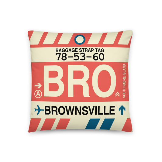 Travel Gift Throw PIllow • BRO Brownsville • YHM Designs - Image 01