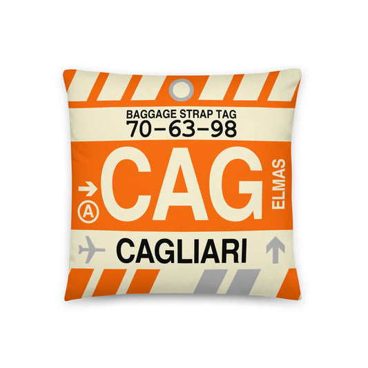 Travel Gift Throw PIllow • CAG Cagliari • YHM Designs - Image 01