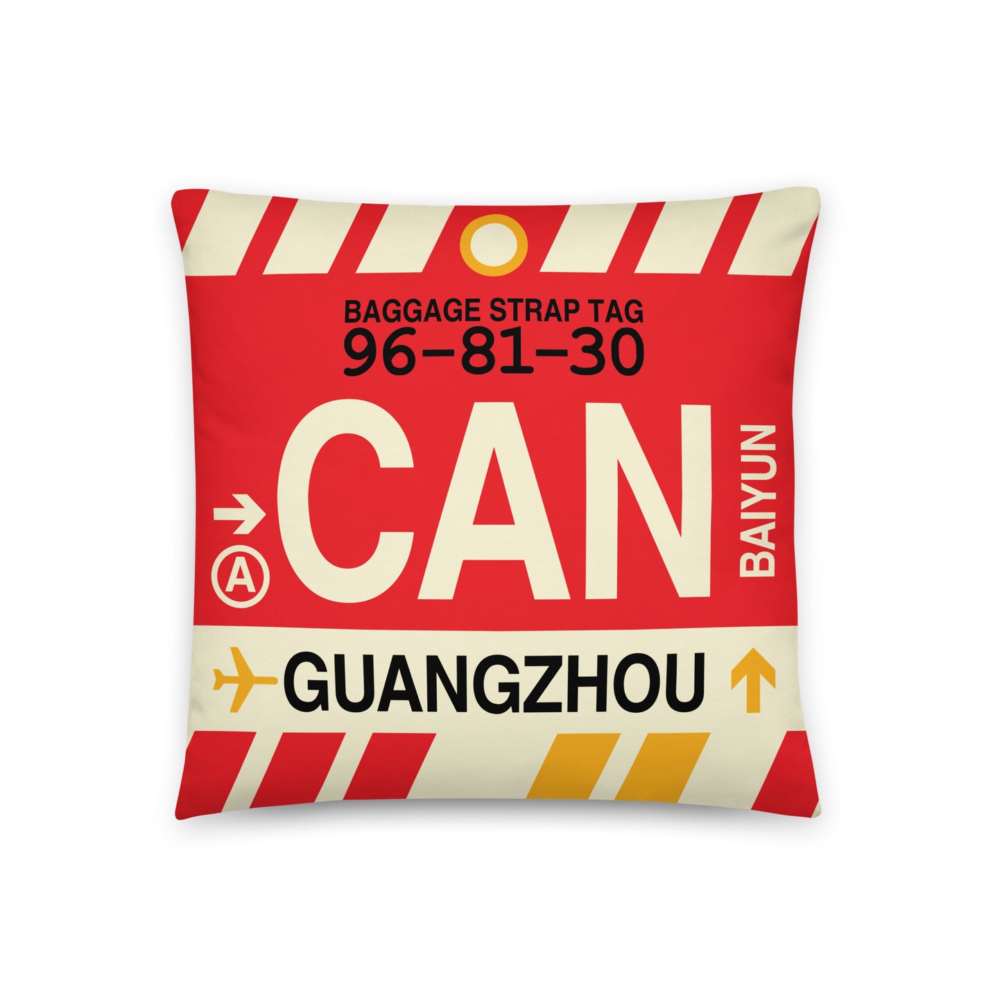 Travel Gift Throw Pillow • CAN Guangzhou Souvenir • YHM Designs - Image 01