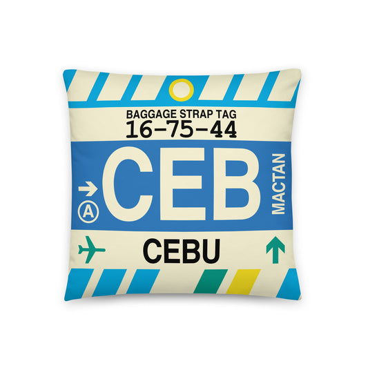 Travel Gift Throw PIllow • CEB Cebu • YHM Designs - Image 01