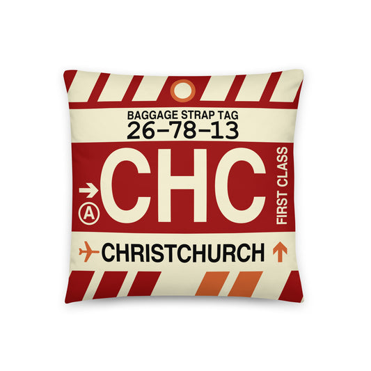 Travel Gift Throw PIllow • CHC Christchurch • YHM Designs - Image 01