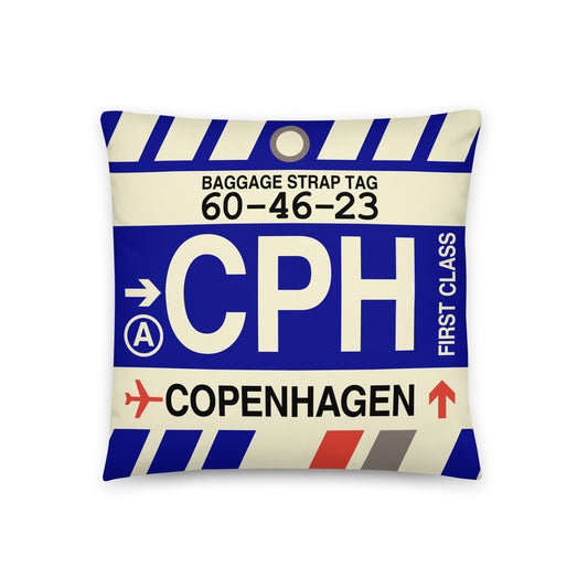 Travel Gift Throw PIllow • CPH Copenhagen • YHM Designs - Image 01