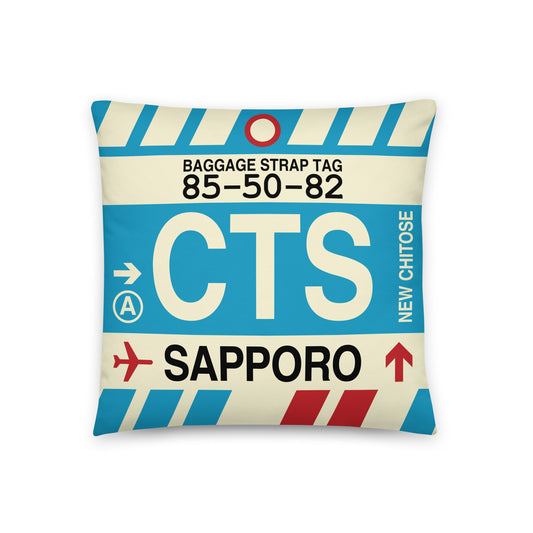 Travel Gift Throw PIllow • CTS Sapporo • YHM Designs - Image 01