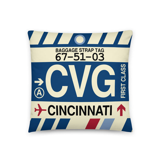 Travel Gift Throw PIllow • CVG Cincinnati • YHM Designs - Image 01