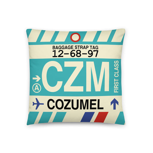Travel Gift Throw PIllow • CZM Cozumel • YHM Designs - Image 01