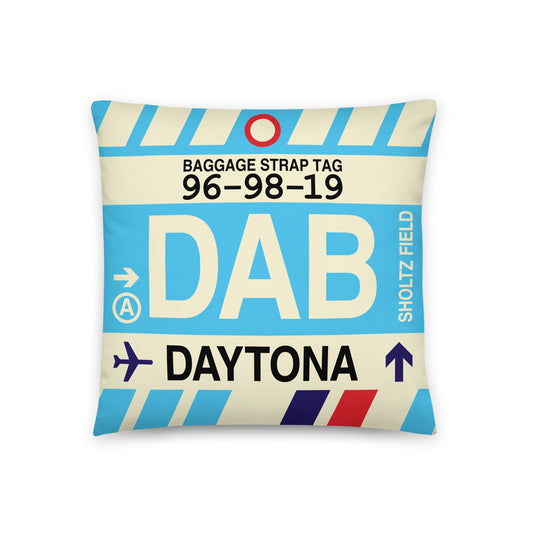 Travel Gift Throw PIllow • DAB Daytona Beach • YHM Designs - Image 01